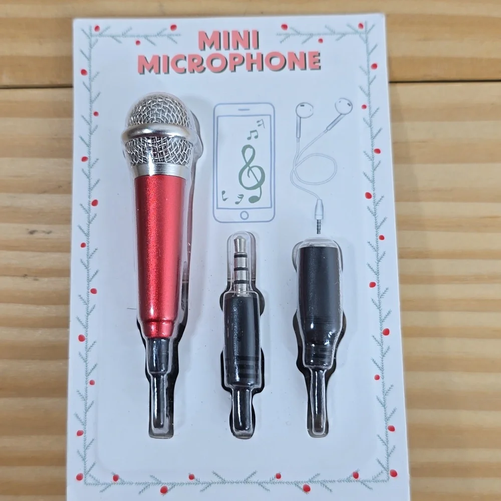 Vivitar Mini Microphone with Adapters - Red New